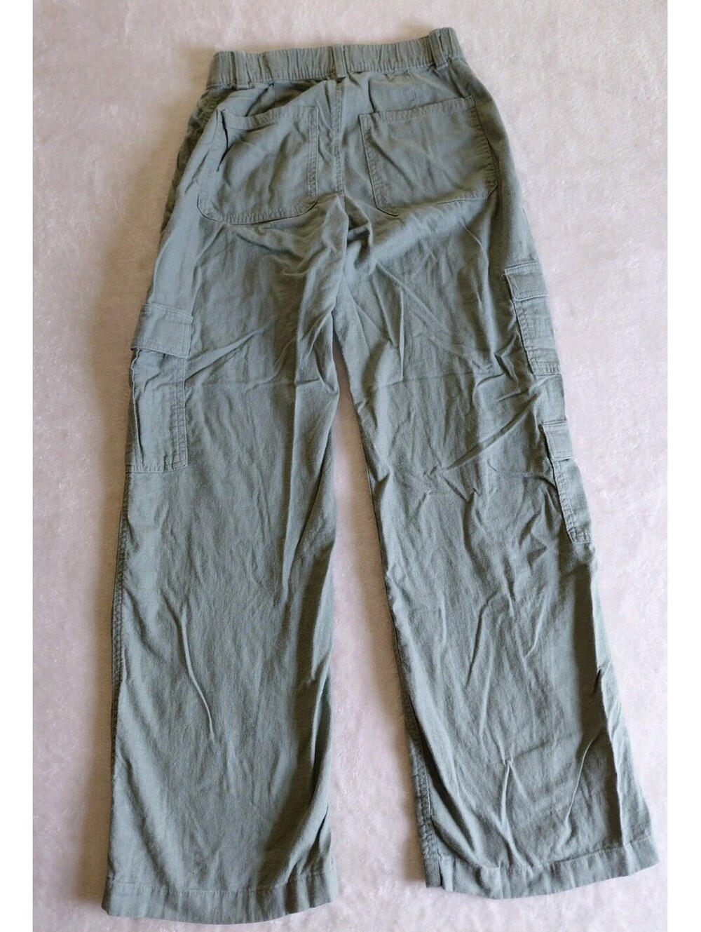 Hollister Womens Size Small Ultra High Rise Baggy Cargo Pants Linen Blend Green - Picture 5 of 9